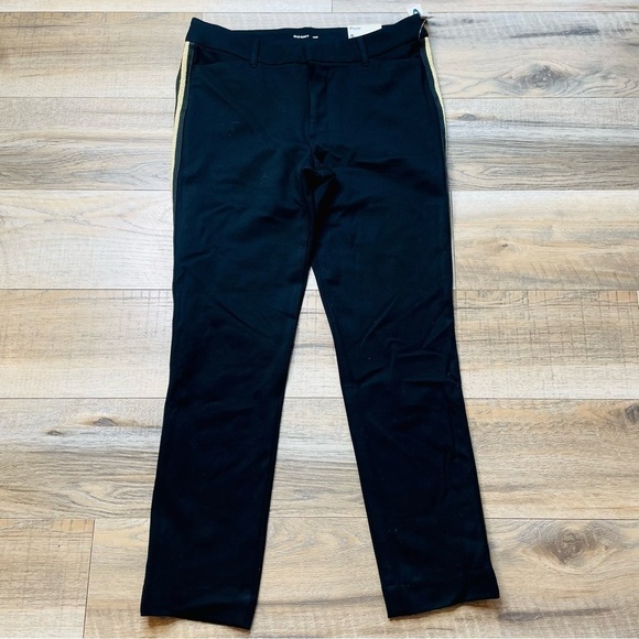 OLD Navy NWT Pixie Pants in Black with Gold Stripe Work Trousers Ankle Length - Picture 7 of 12